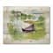 Designart - Rural Green Landscape With Boat - Lake House Print on Natural Pine Wood